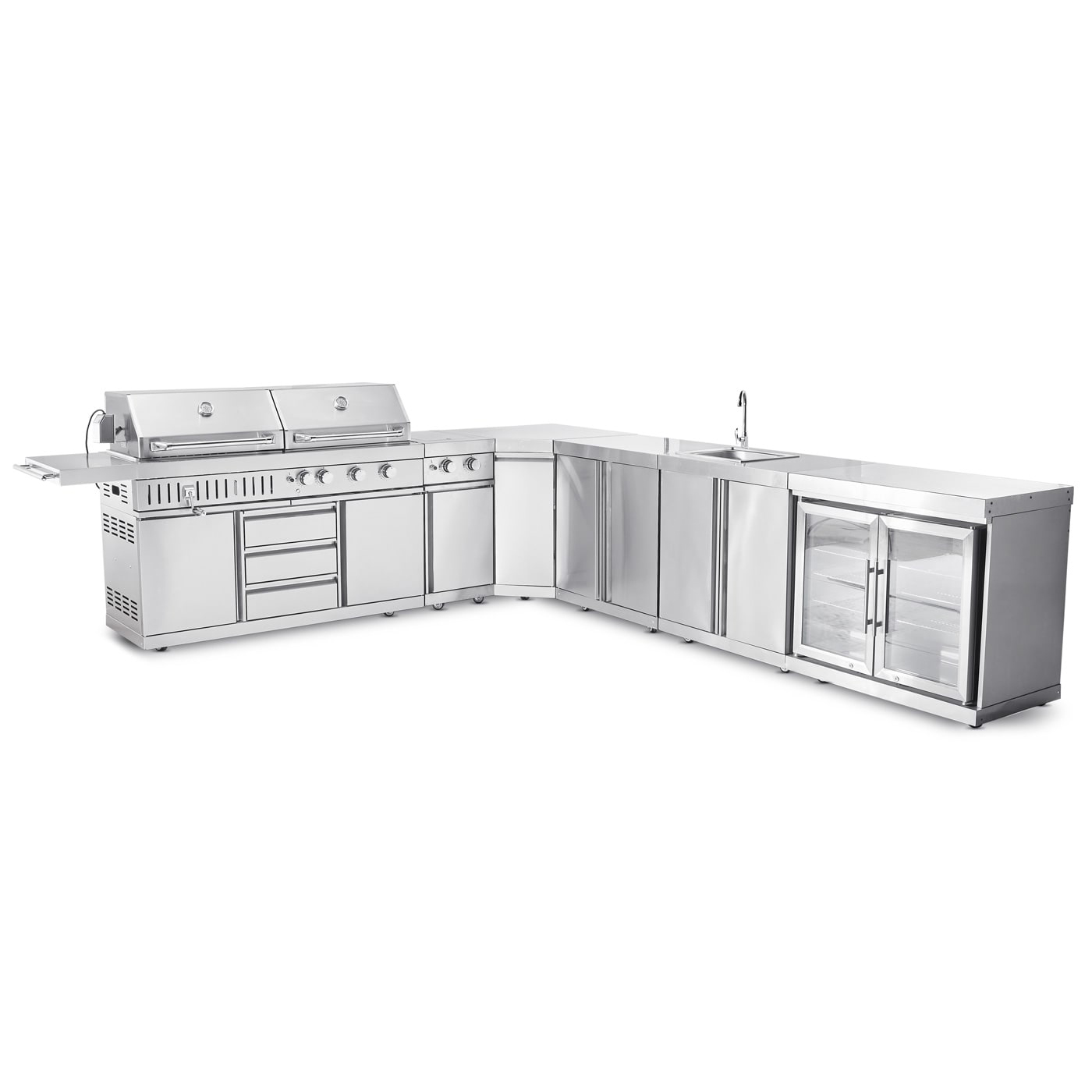 Hjørnemodul Myoutdoorkitchen Stainless Collection 90° med Oppbevaringsskap