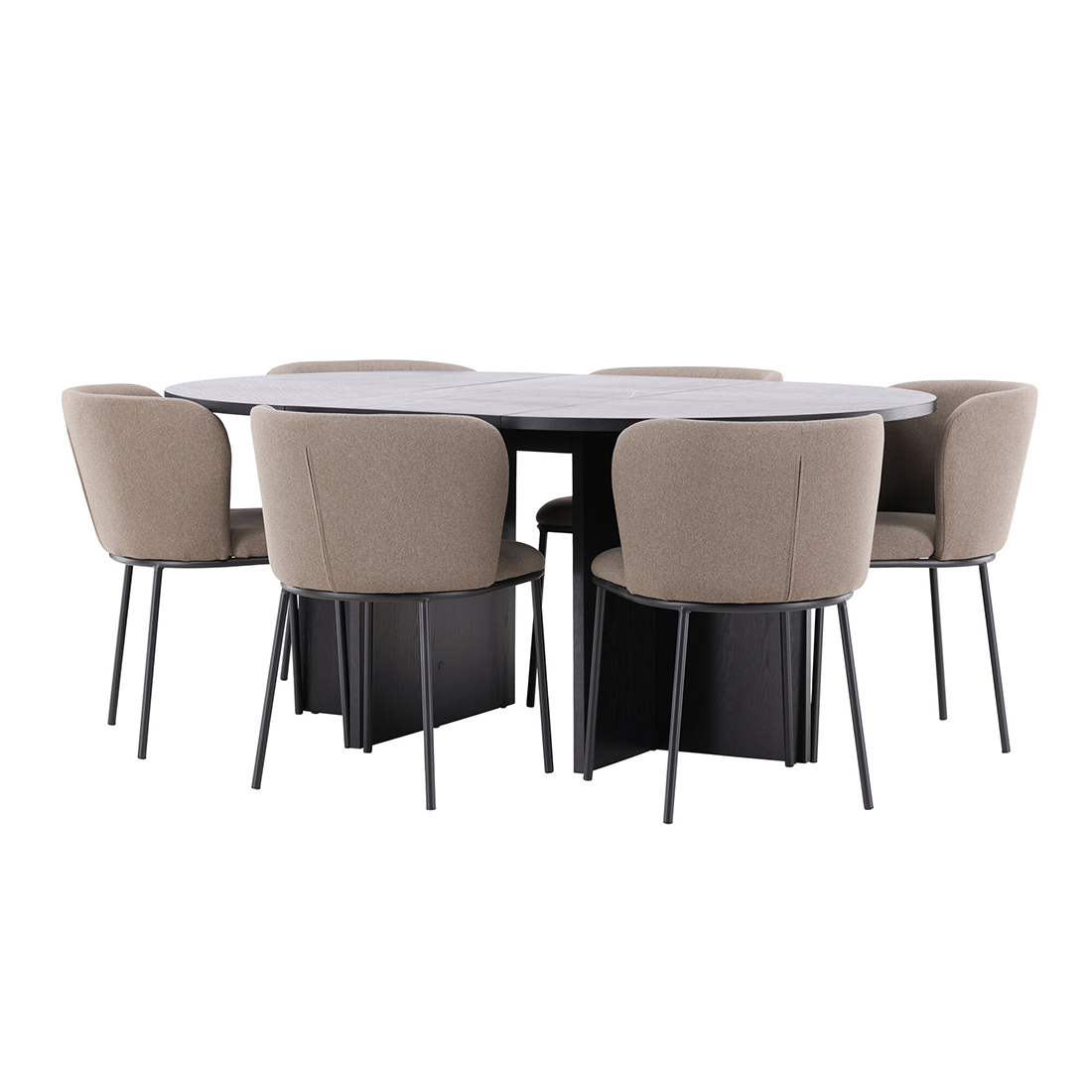 Spisegruppe Venture Home Strada Ø120 cm med 6st Edina Spisestoler