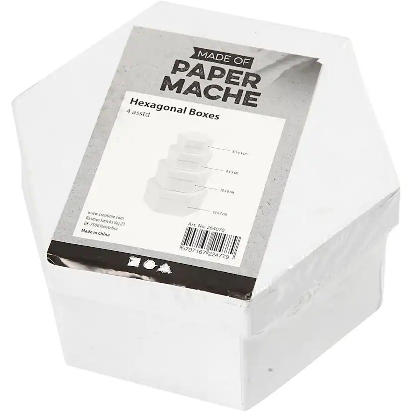 Esker Creativ Company Sekskantede Hvite 4 stk/ 1 Sett