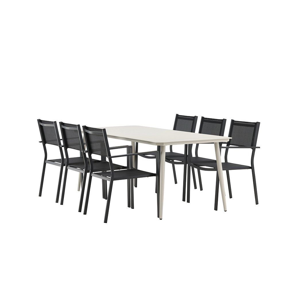 Spisegruppe Venture Home Lina med 6 Copacabana Stoler