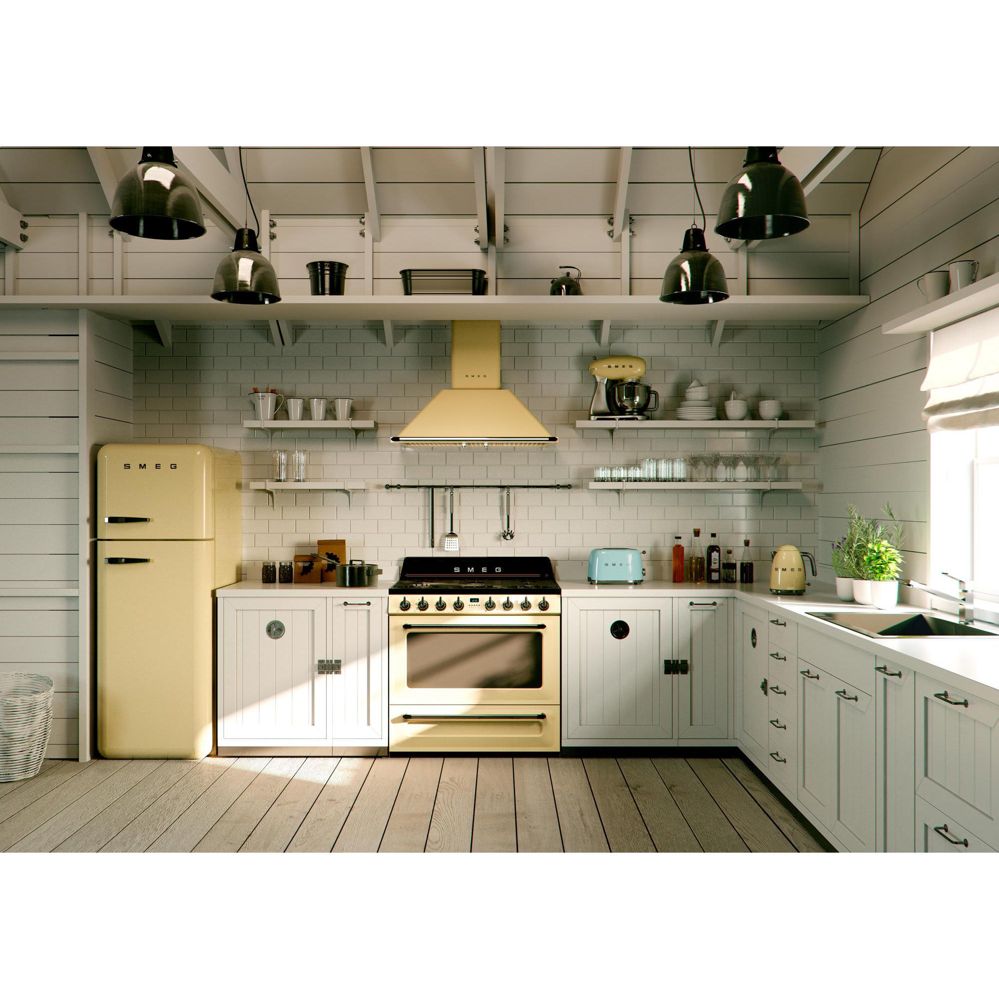 Smeg Väggmonterad Köksfläkt Victoria KT90PE Creme, 90 cm