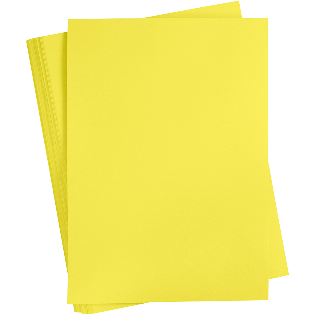 Färgad kartong, solgul, A2, 420x600 mm, 180 g, 100 ark/ 1 fö Solgul, 100 st