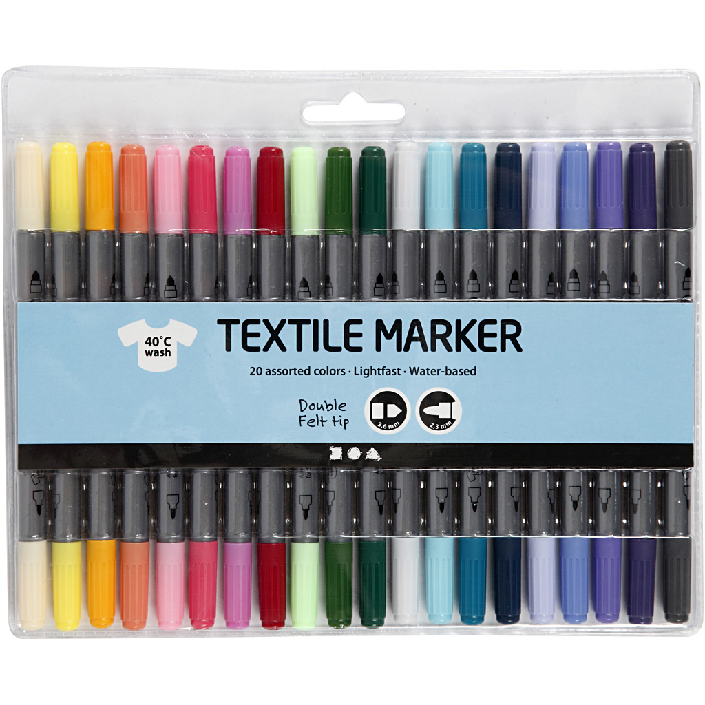 Tekstiltusj Creativ Company Strek 2,3+3,6 mm 1 Pk