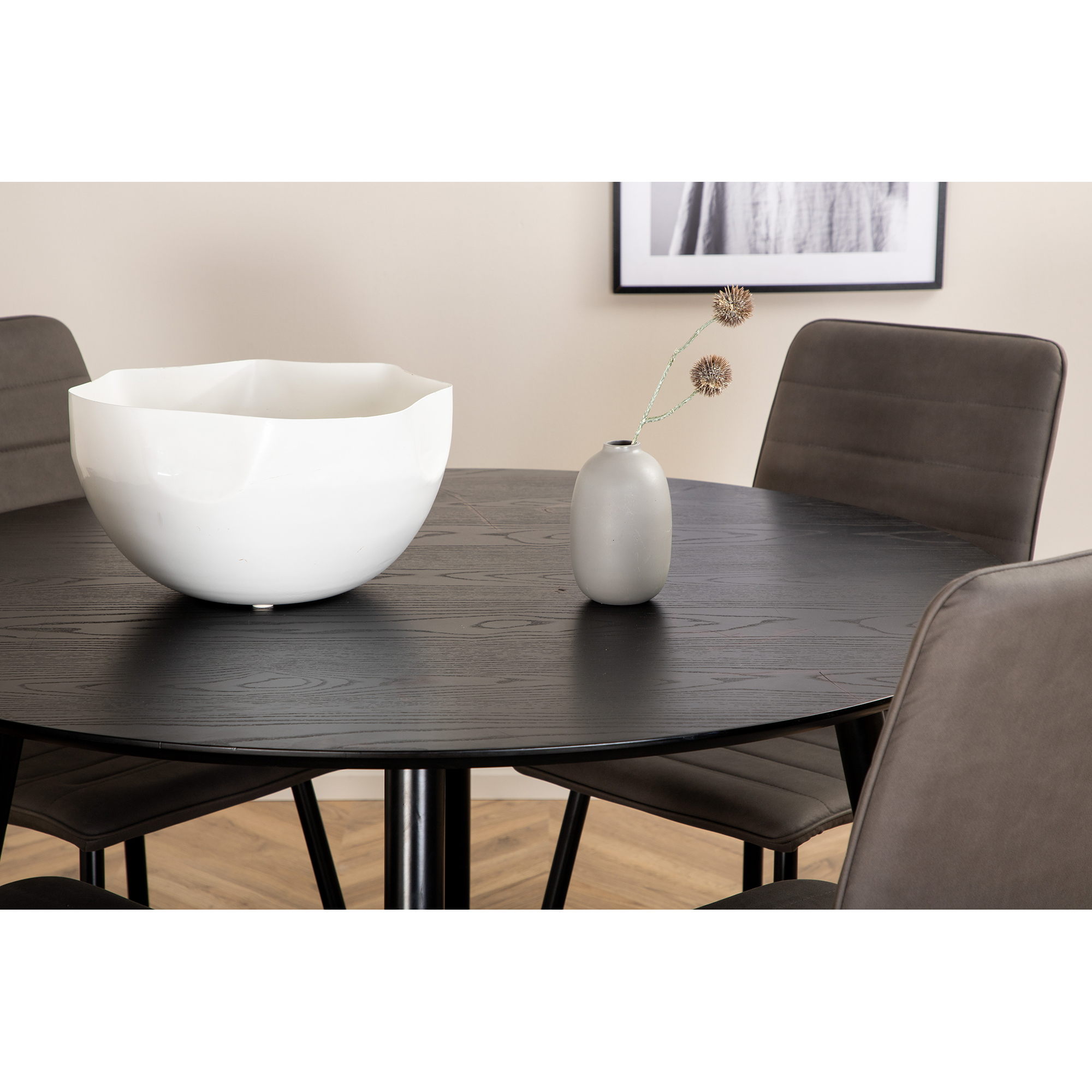Spisegruppe Venture Home Dipp Ø115 cm med 4 Windu Stoler
