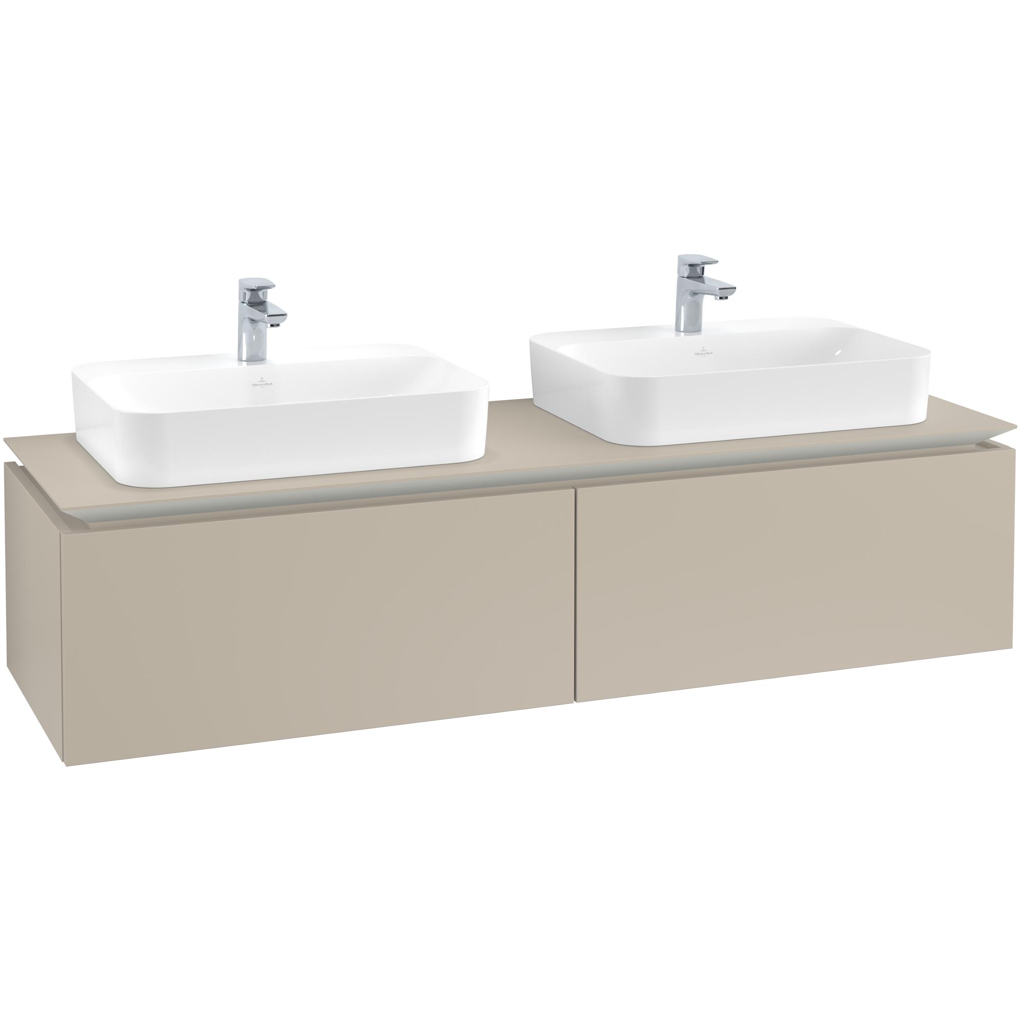 Tvättställsskåp Villeroy & Boch Legato Kompakt 1600 med 2 Lådor för Två Ytmonterade Tvättställ från Finion & Memento | badrum - badrumsmobler - tvattstallsskap-och-kommod | KakelKungen