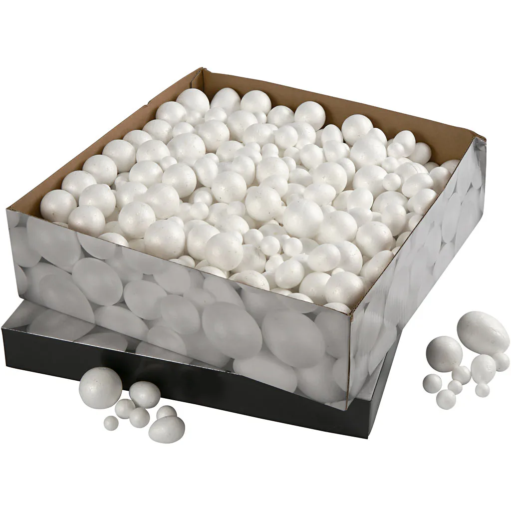 Isopor Creativ Company Kuler Og Egg Hvite 550 stk/1 Pk
