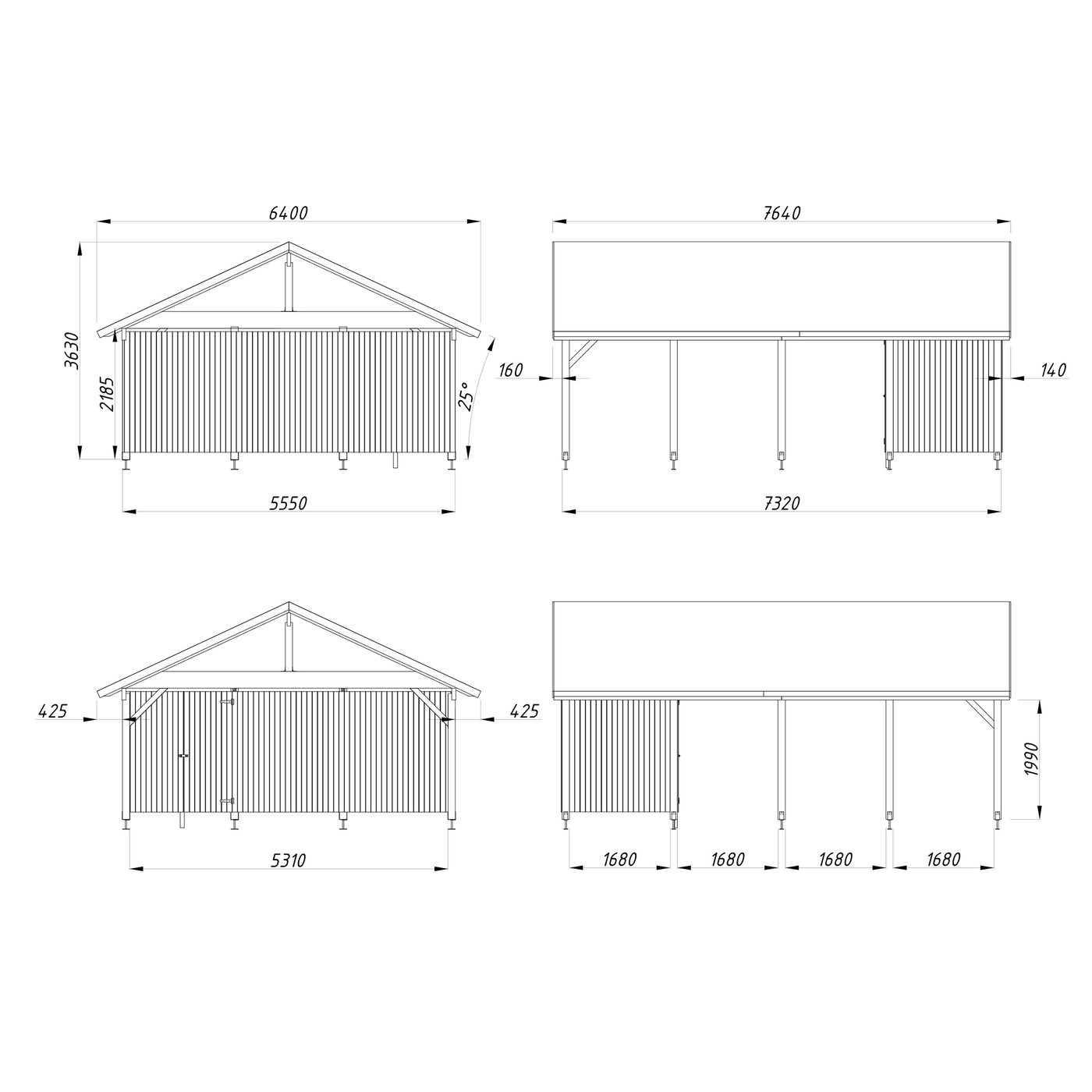 Carport Palmako Robert 40,6 m2 med Bod