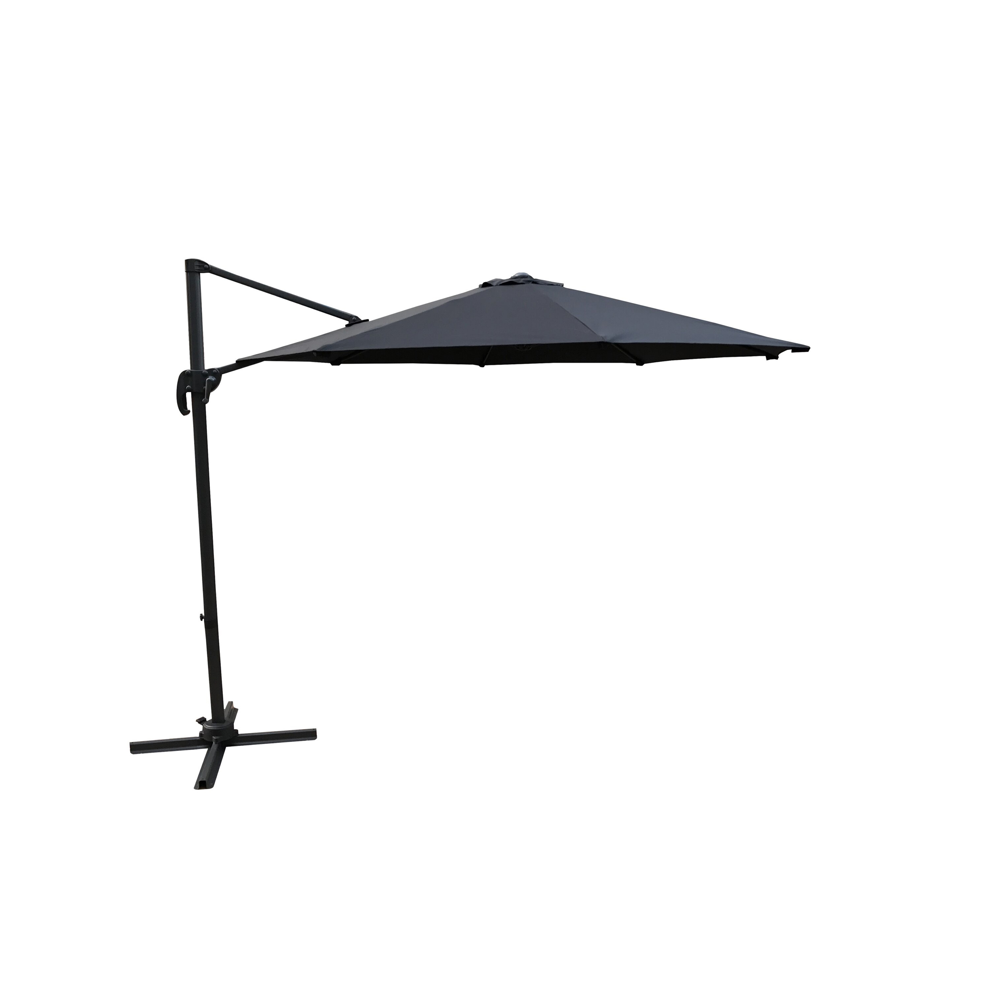 Leeds umbrella 3M Svart Alu / Svart Tyg Sort/Sort, Ø 3 m
