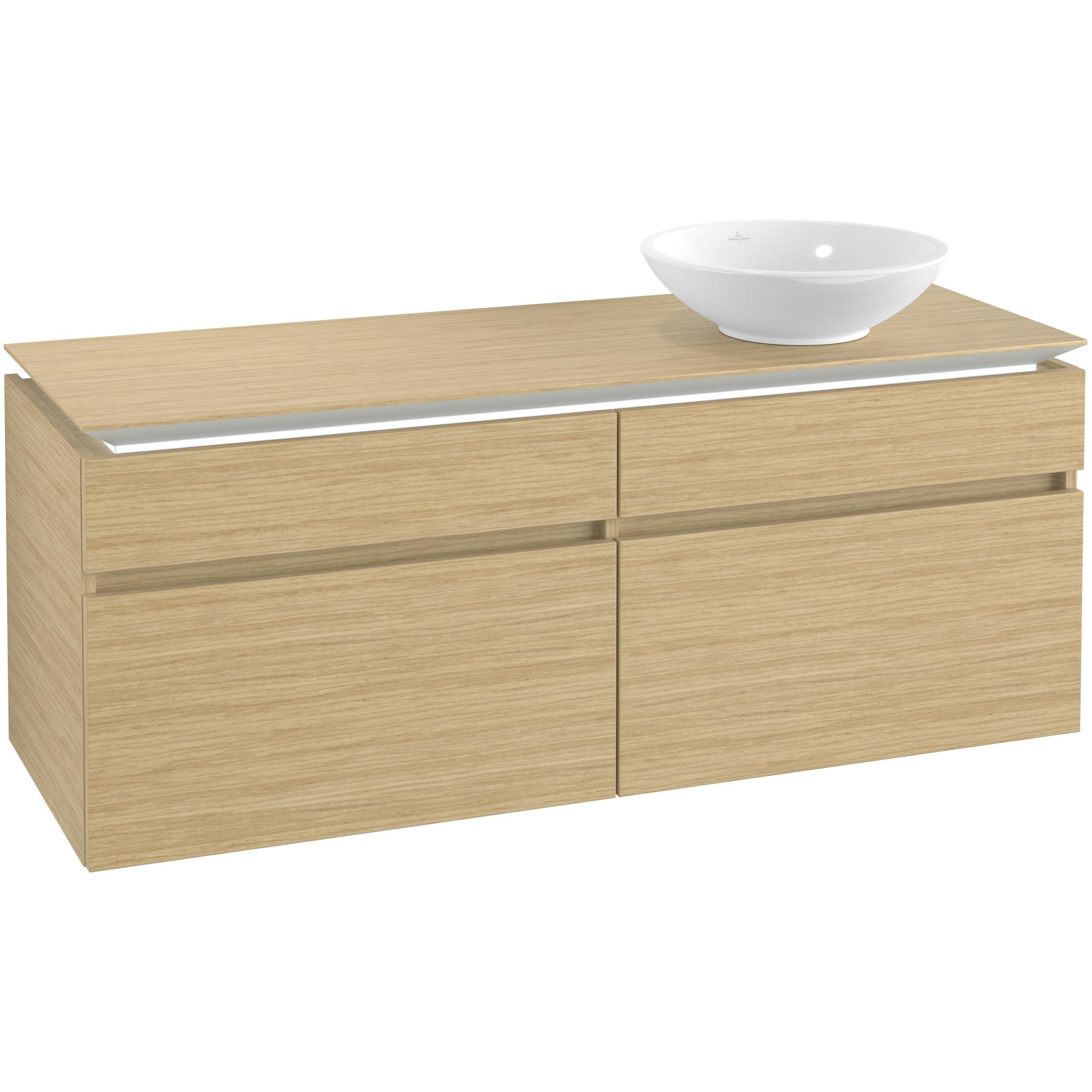Tvättställsskåp Villeroy & Boch Legato 1400 med 4 Lådor för Ocentrerat Ytmonterat Tvättställ