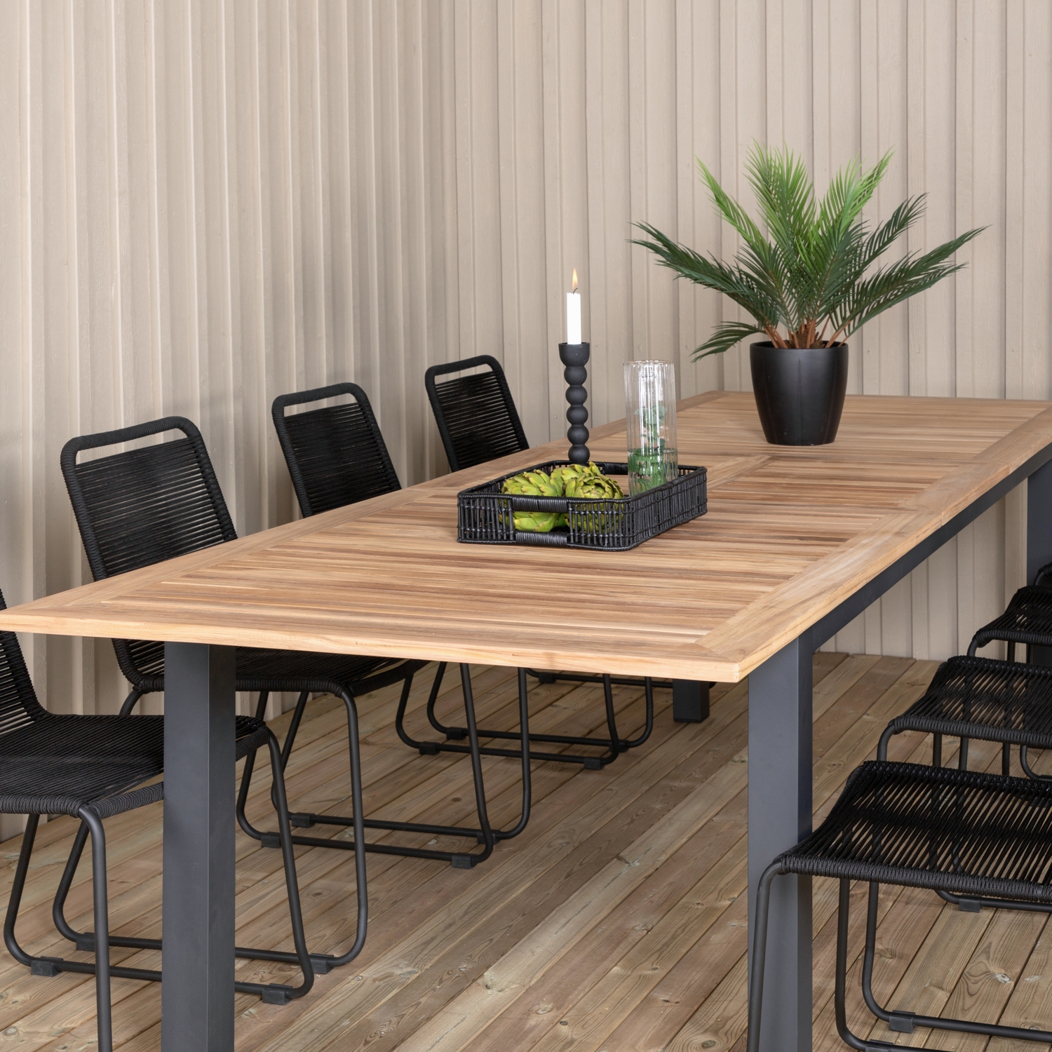 Spisegruppe Venture Home Perla med 8 Leon Stablebare Spisestoler
