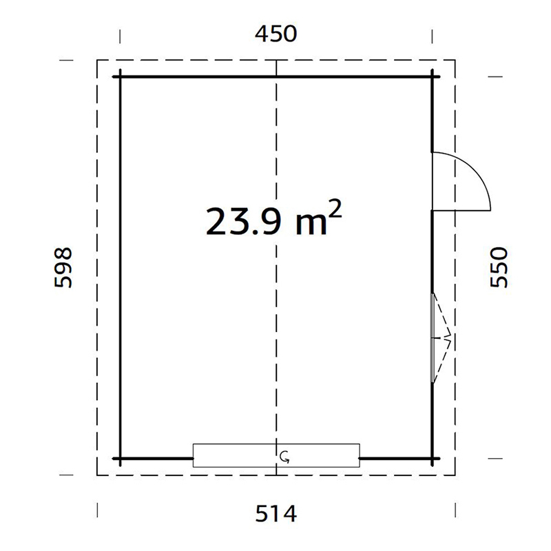 Garasjebod Palmako Roger 23,9 m2 med Leddport