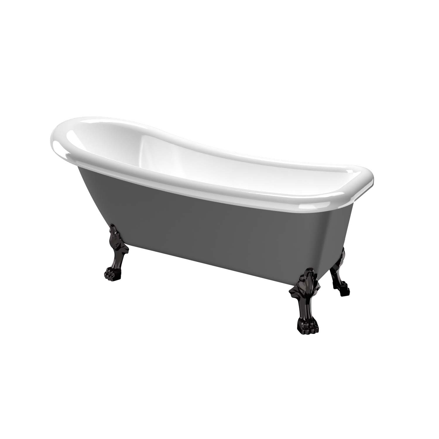 Badekar Bathlife Ideal Grå med Føtter