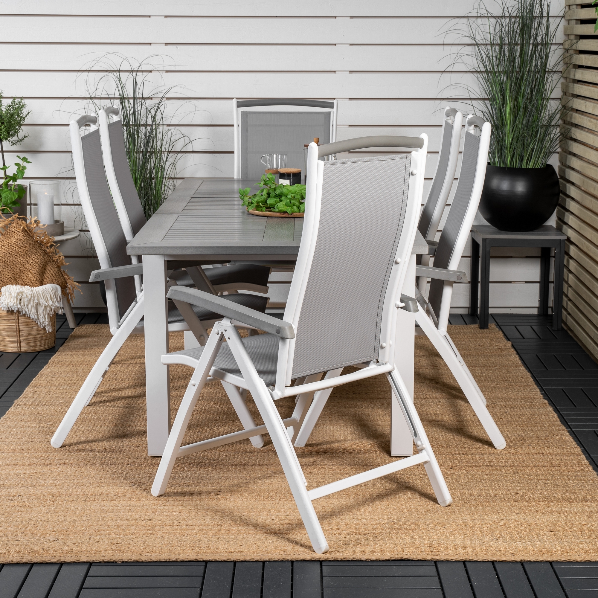 Spisegruppe Venture Home Aleyna 152/210 med 6 Stoler