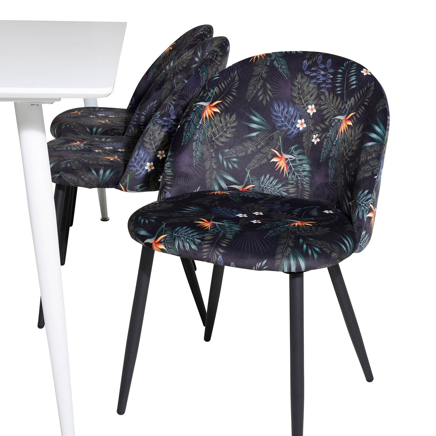 Spisegruppe Venture Home Pobbie med 6 Valentina Stoler Polyester