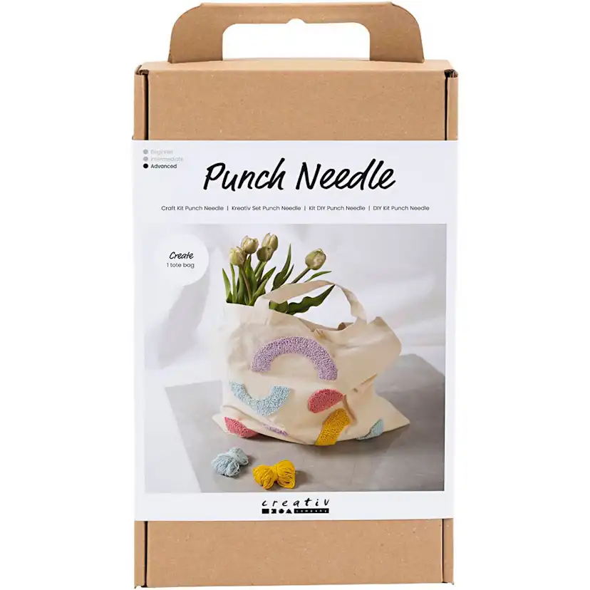 Hobbysett Creativ Company DIY Kit Mulepose Punch Needle Pastellfarger