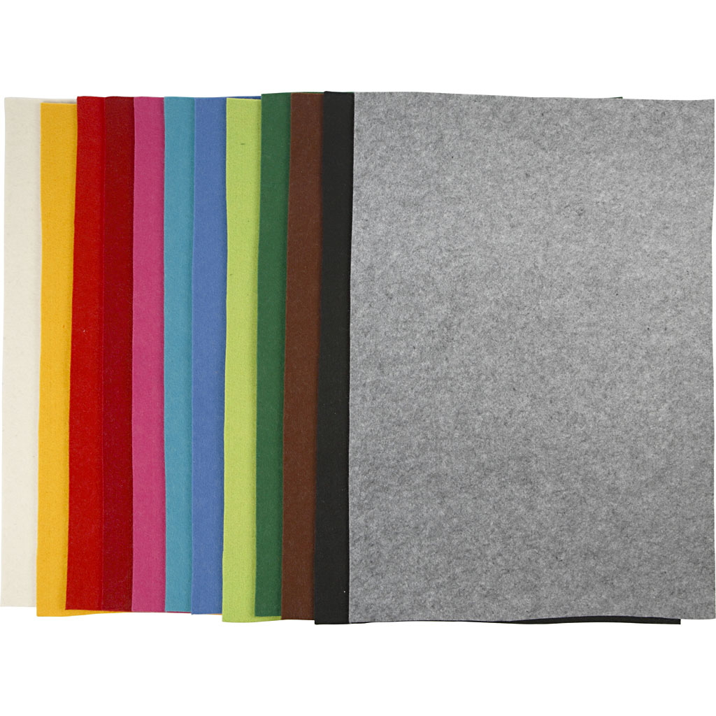 Hobbyfilt Creativ Company Ass Farger 42x60 cm 12 Ass-ark/1 Pk