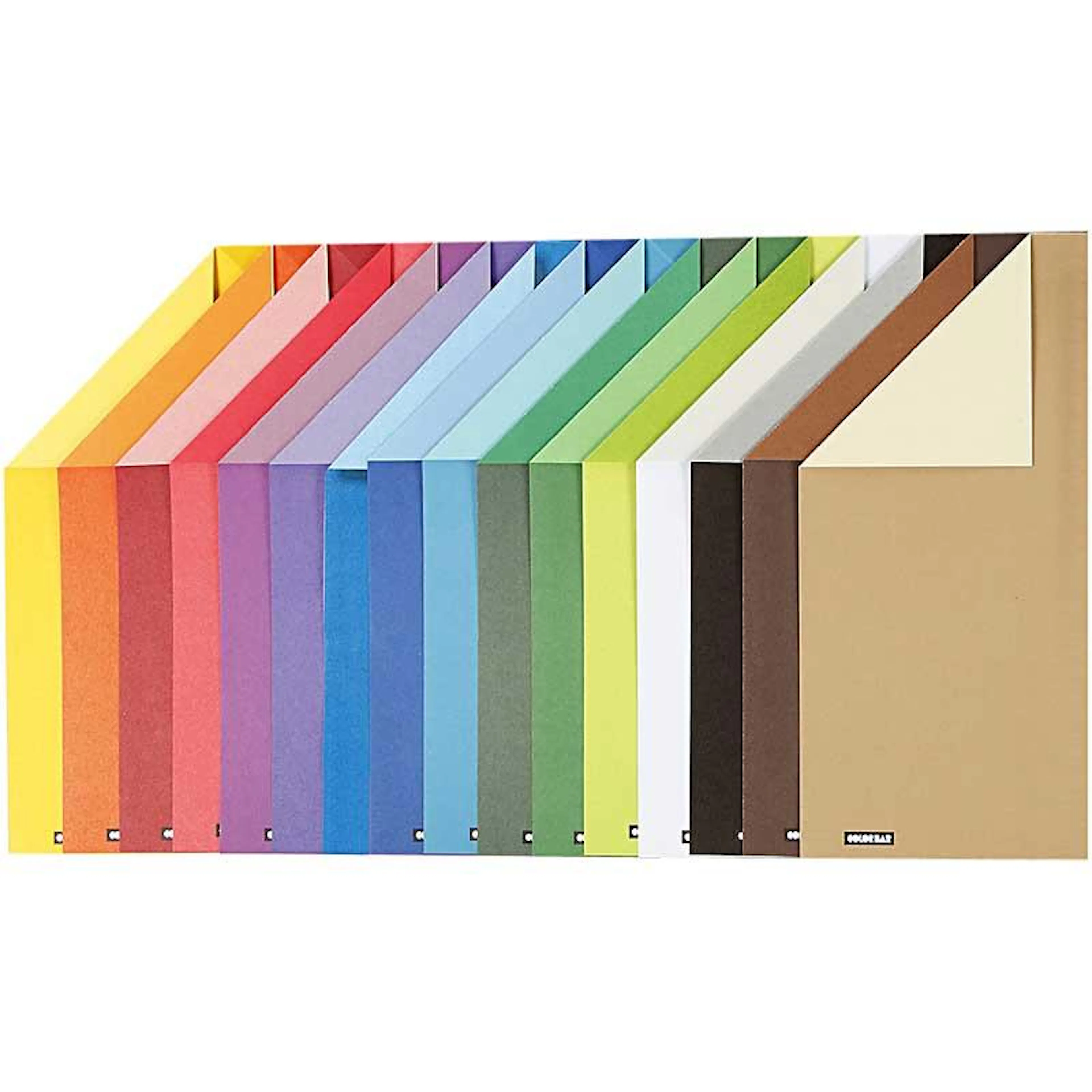 Color Bar Rivepapir Creativ Company A4 210x297 mm 16 Ass Ark/1 Förp Ensfarget