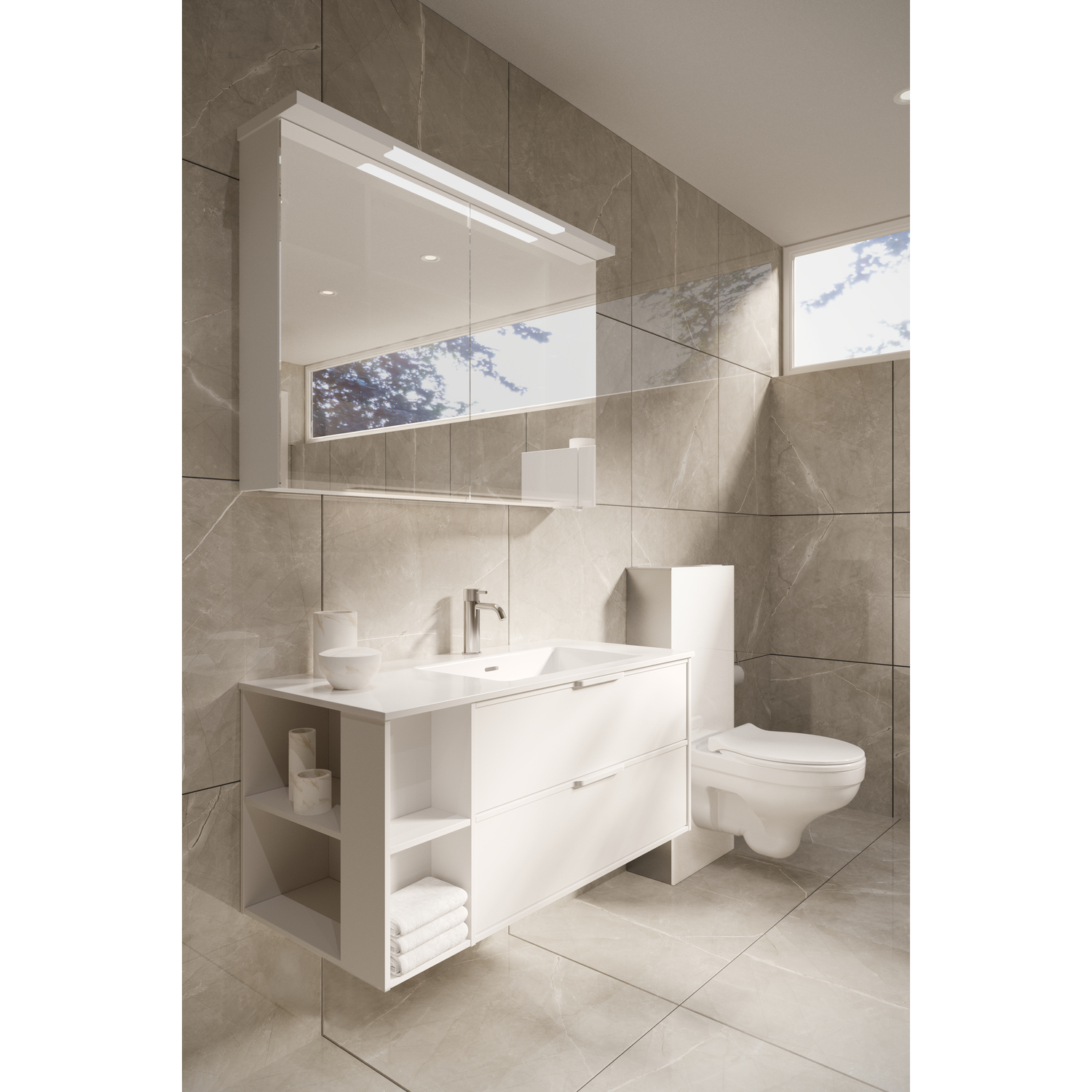 WC Fixtur glasbox vit 120mm Hvit