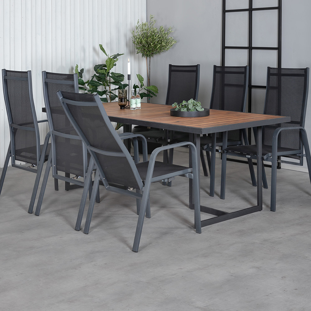 Spisegruppe Venture Home King med 6 Curz Spisestoler