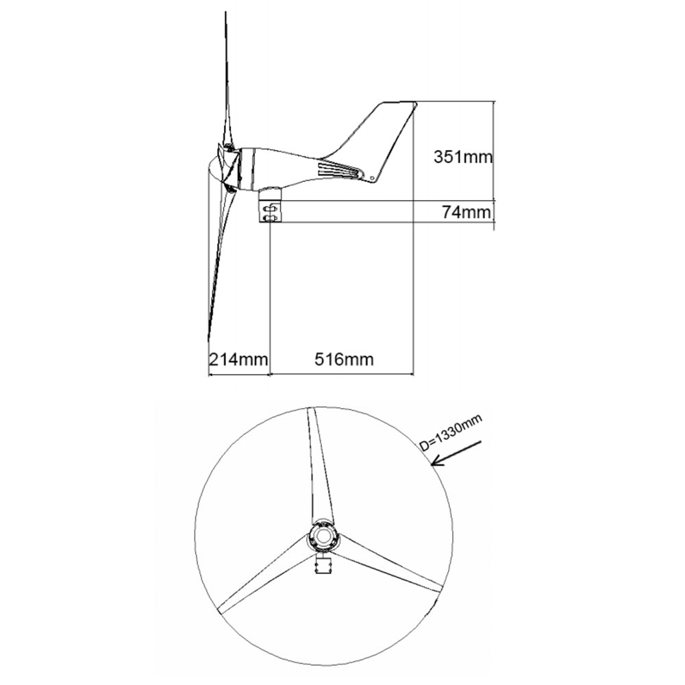 Vindmølle Sunwind X400 12 Volt
