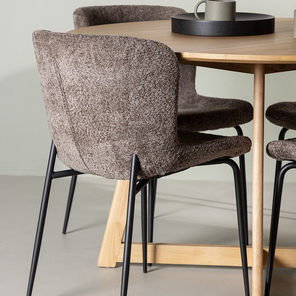 Spisegruppe Venture Home Yakidon Ø120 cm med 4 stk Modesto Stoler