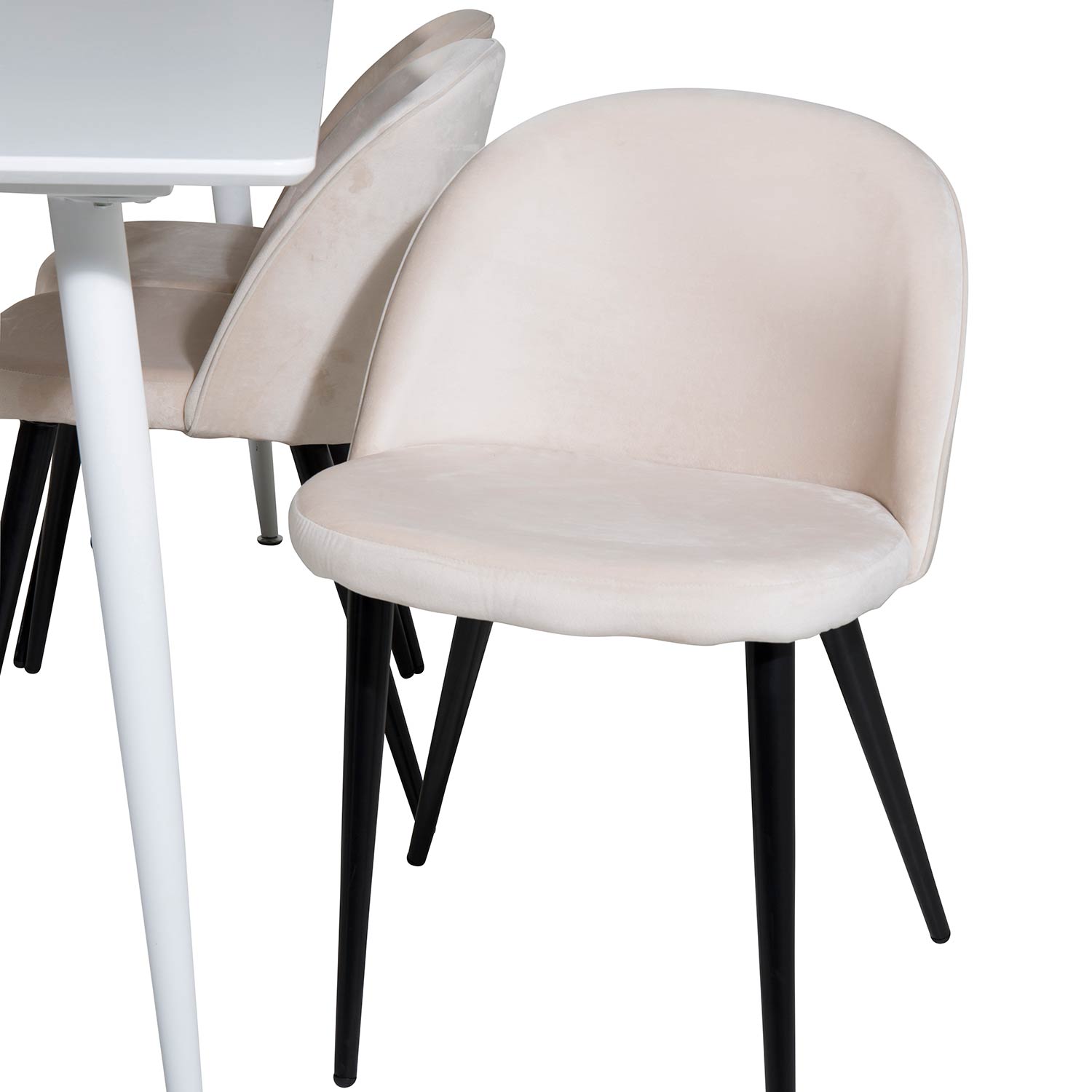 Spisegruppe Venture Home Pobbie med 6 Valentina Stoler Fløyel