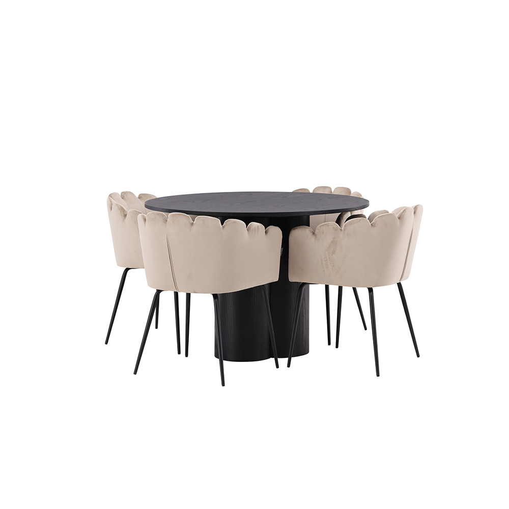 Spisegruppe Venture Home Olivia med 4 Limhamn Stoler
