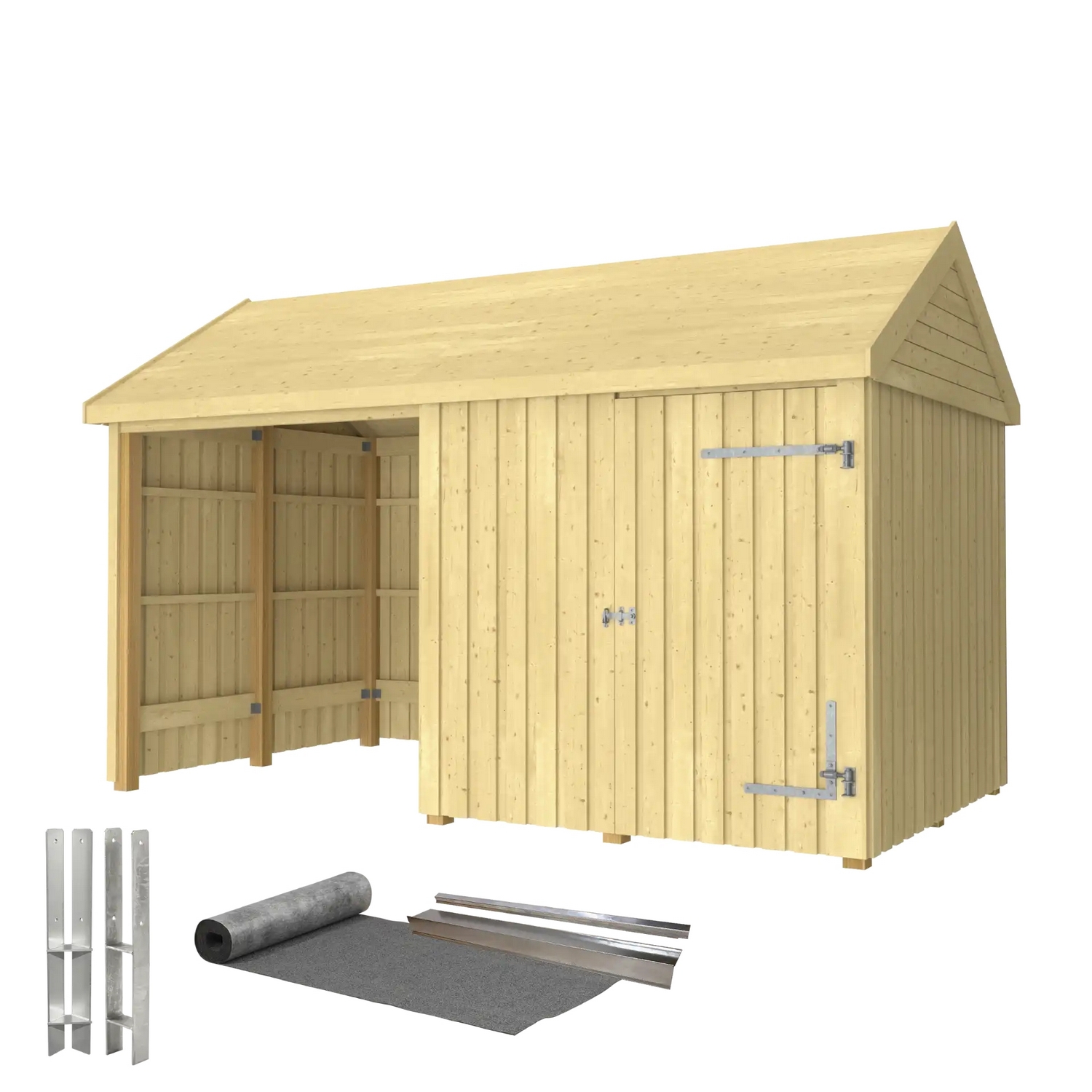 Utebod PLUS Classic Multi Hagehus 2 Moduler Enkeldør Åpen 10m2