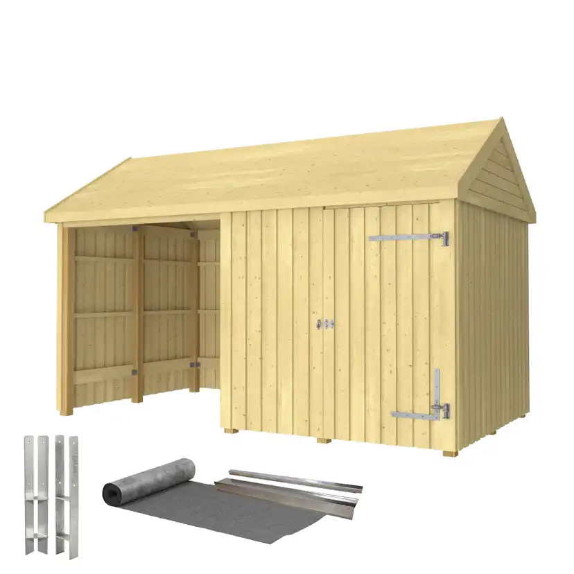Utebod PLUS Classic Multi Hagehus 2 Moduler Enkeldør Åpen 10m2