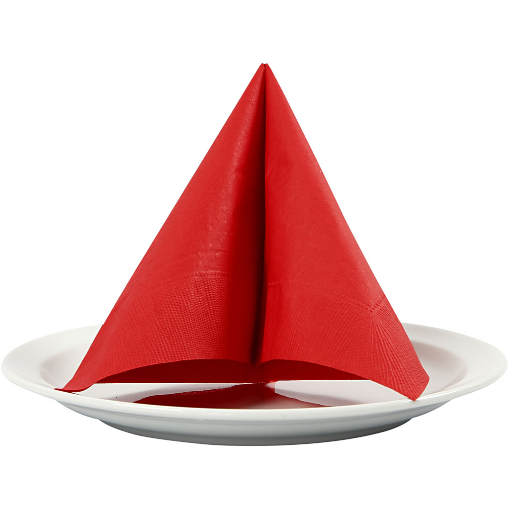 Servetter, röd, stl. 33x33 cm, 20 st./ 1 förp. Rød