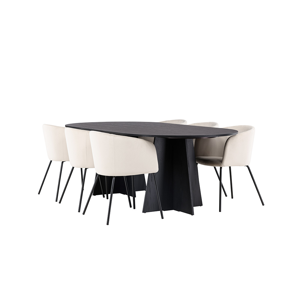 Spisegruppe Venture Home Bootcut Oval med 6 Berit Stoler