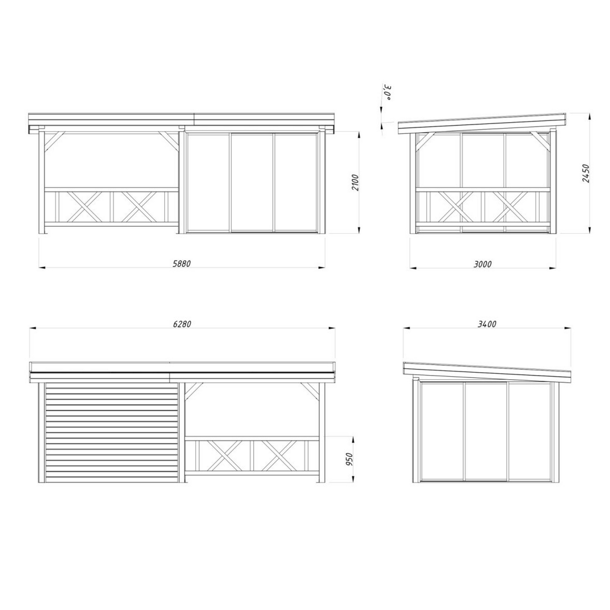 Hagestue Palmako Lenna 16,6 m2 Set 404 Slide