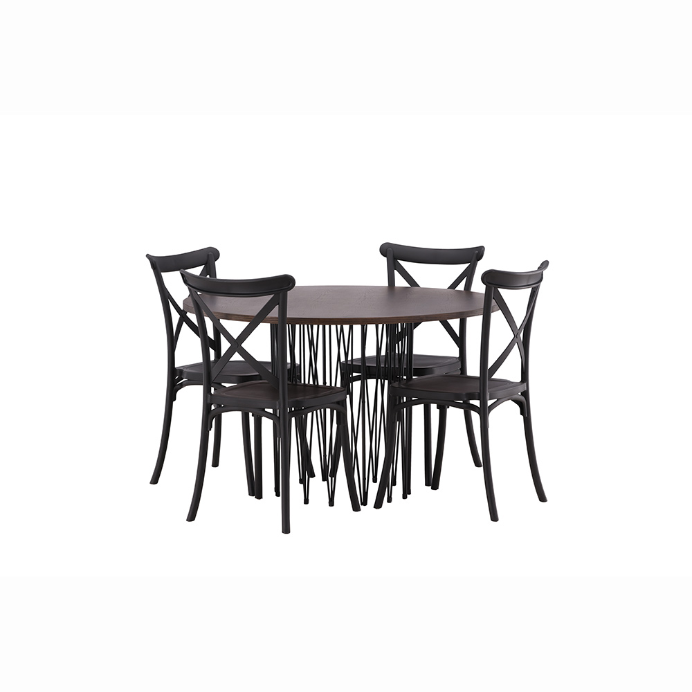 Spisegruppe furniture/fashion Stone Rund med 4 Crosett Stoler