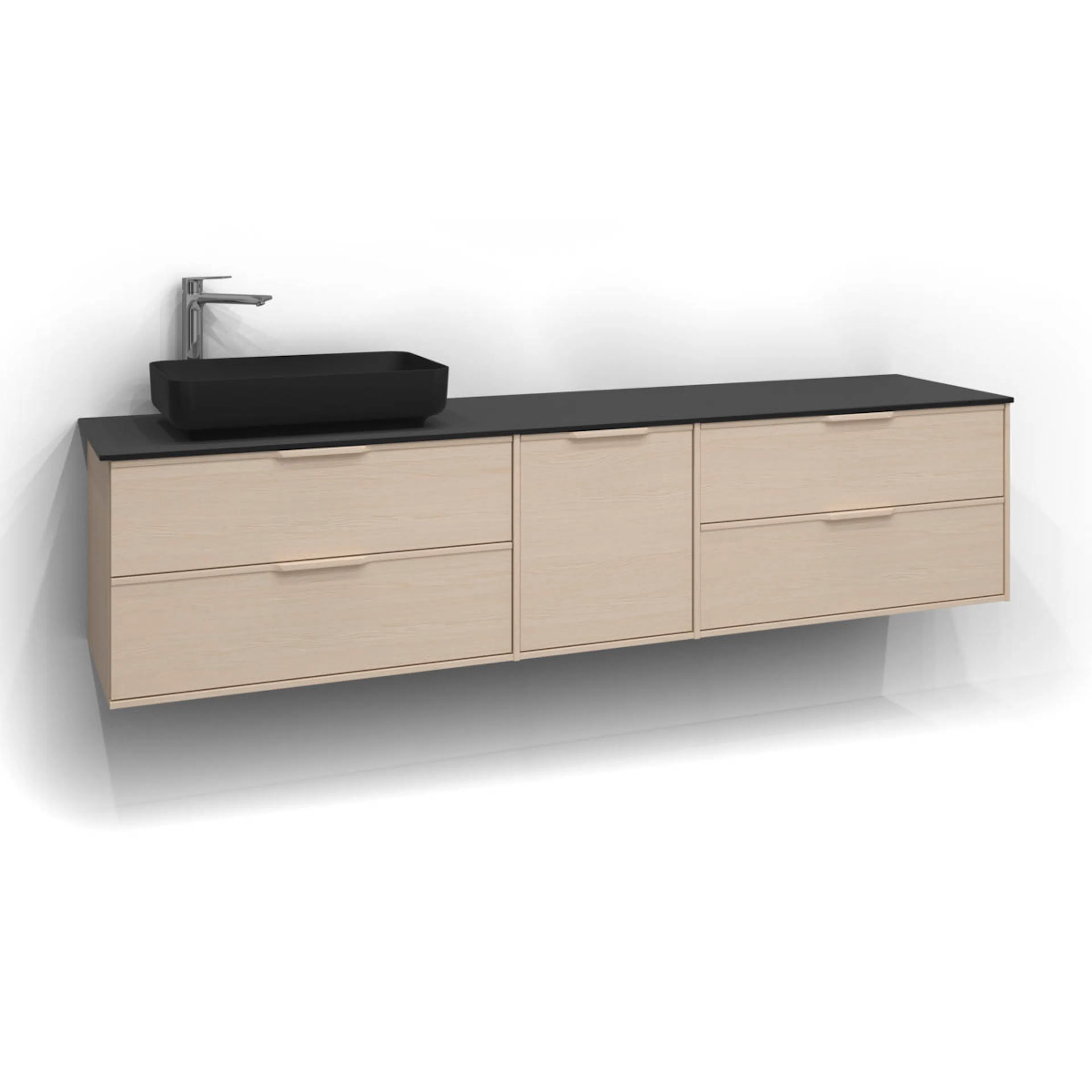 Epos Underdel Relief 200x45 Vit ask 2+1+2L Intht Vit Ask, Relief, 2 + 1 + 2 lådor med integrerat handtag, Dubbelt eluttag ingår i 40 lådan