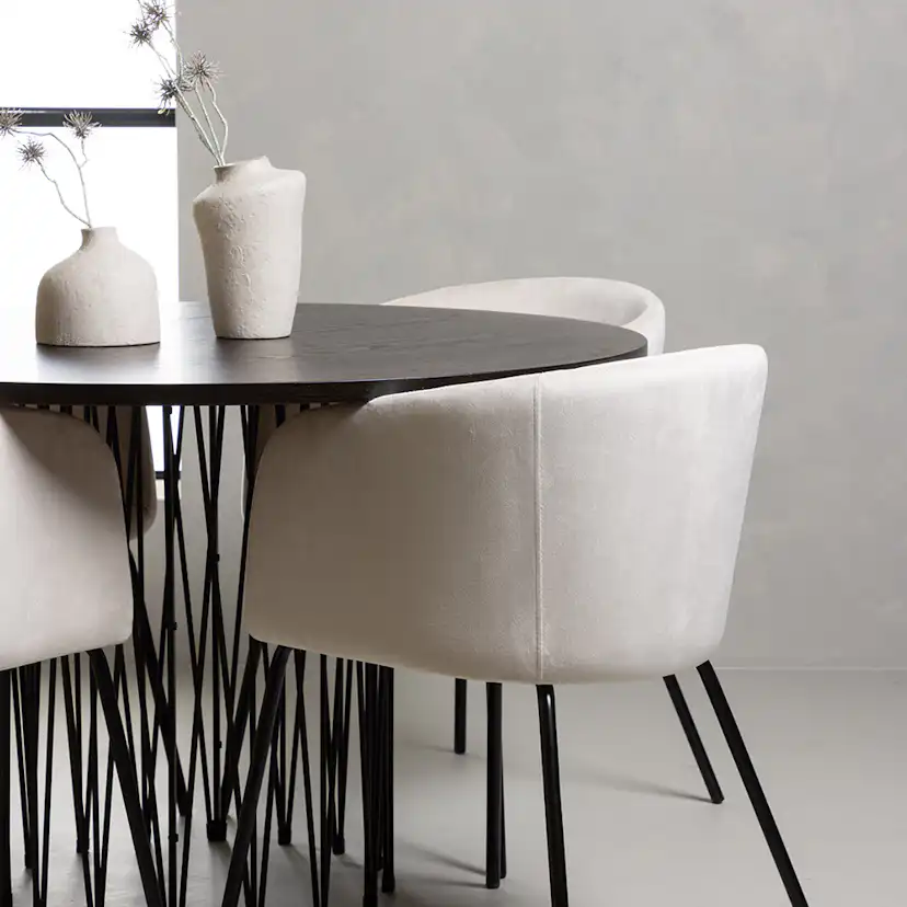 Spisegruppe Venture Home Stone Ø120 cm med 4 Berit Stoler