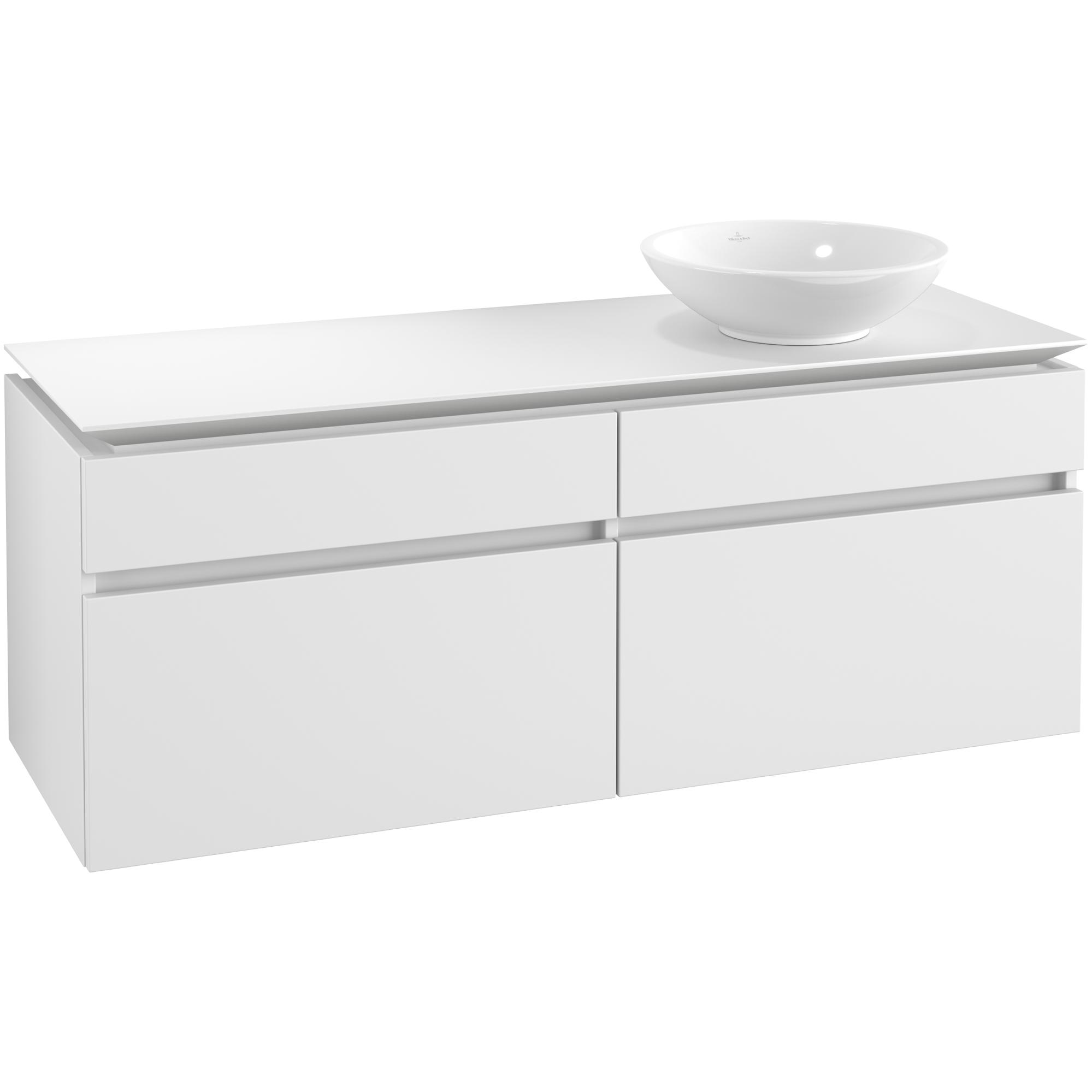 Tvättställsskåp Villeroy & Boch Legato 1400 med 4 Lådor för Ocentrerat Ytmonterat Tvättställ | badrum - badrumsmobler - tvattstallsskap-och-kommod | KakelKungen
