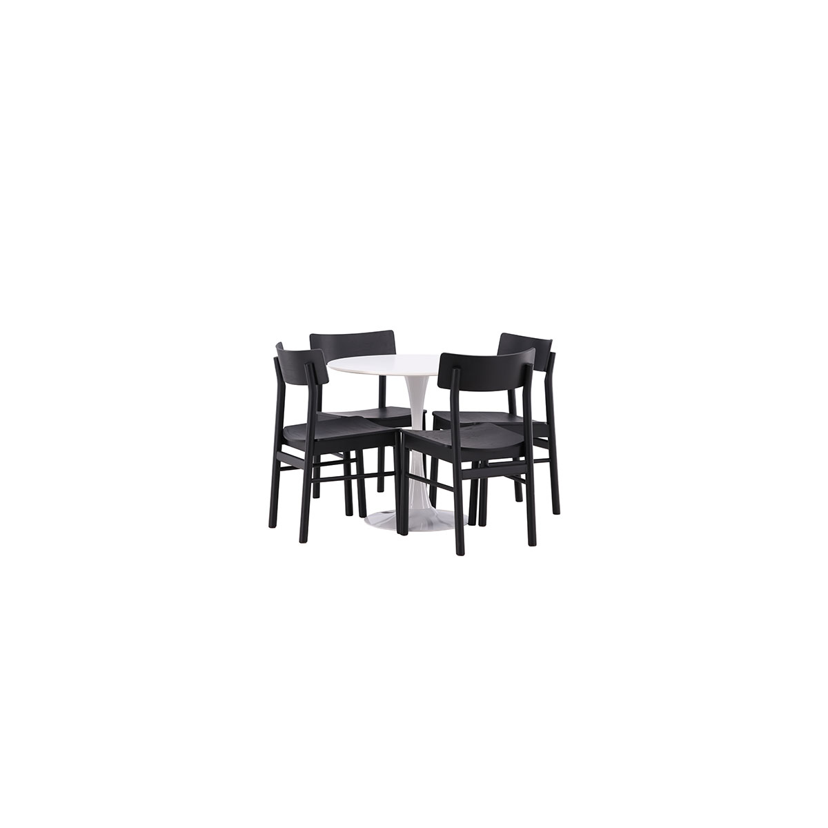 Spisegruppe Venture Home Hamden Ø80 cm med 4 Montros Stoler