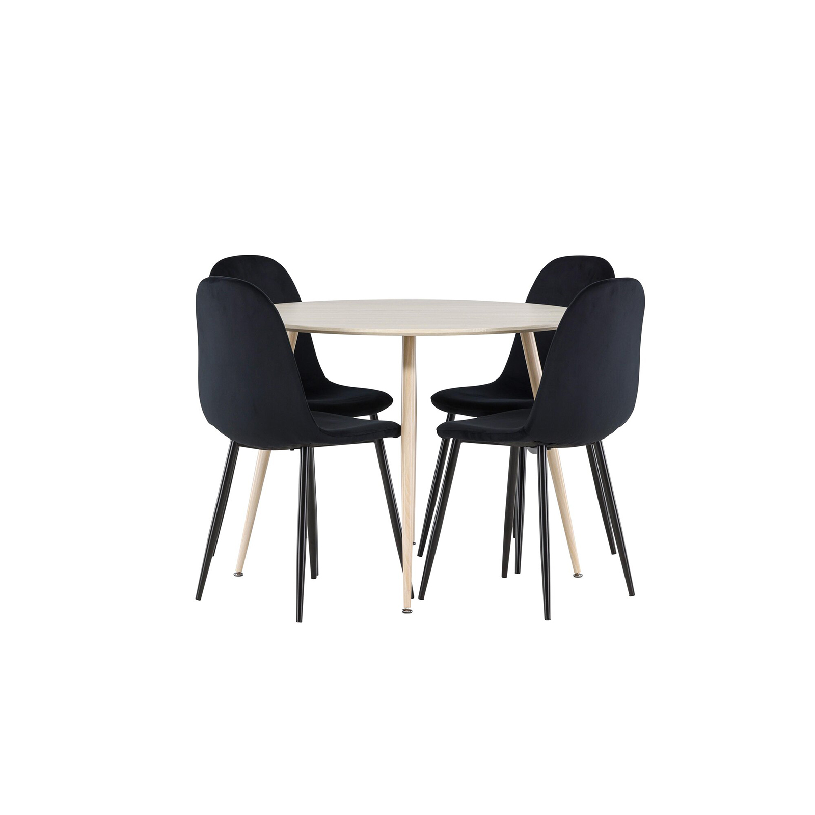 Spisegruppe Venture Home Plaza Ø100 med 4 stk Polar Stoler Fløyel