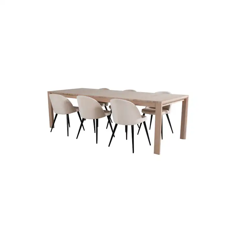 Spisegruppe Venture Home Shy med 6 Valentina Spisestoler