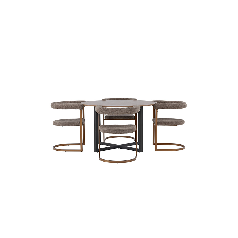 Spisegruppe Venture Home Durango Ø120 cm med 4 stk Morning Stoler