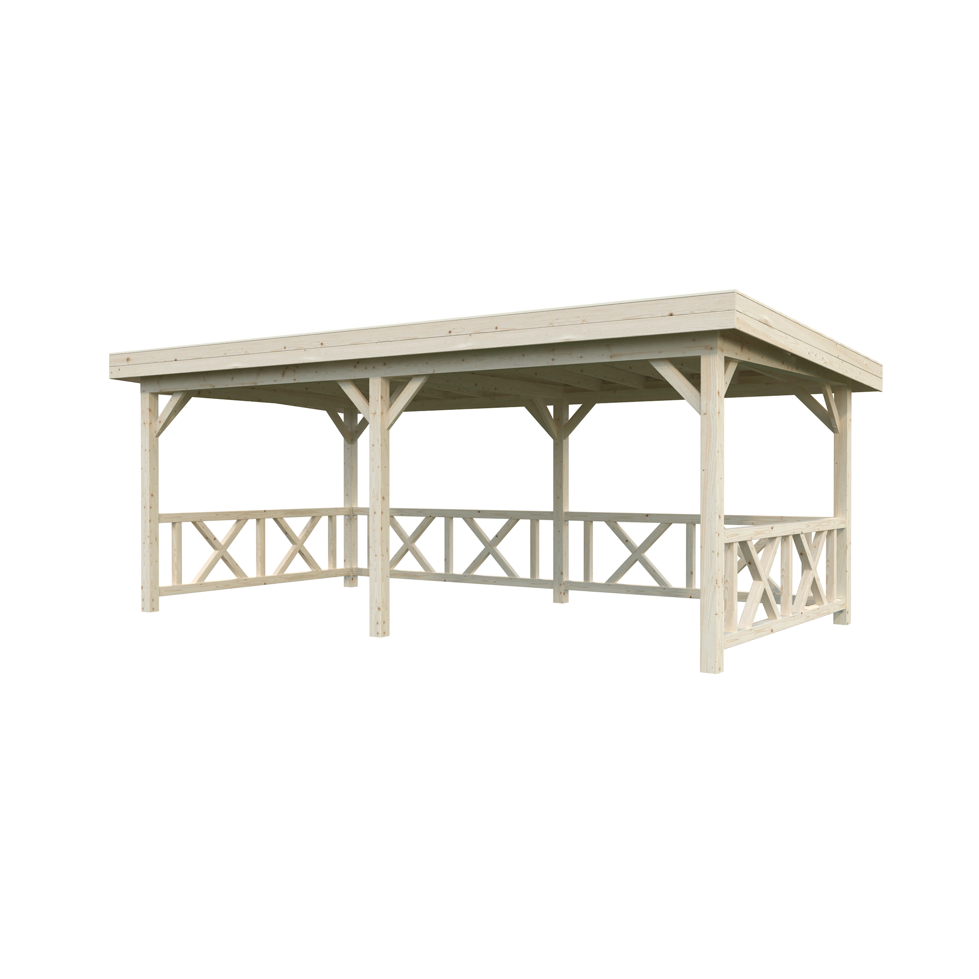 Lenna paviljong 16,6 m2 Set 307 Ubehandlet Tre