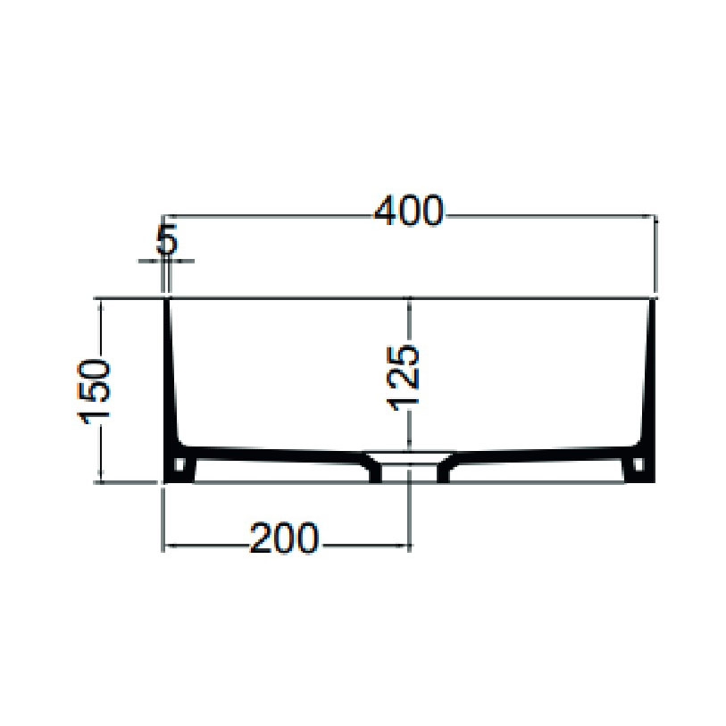 Tvättställ Lavabo Mate Slim 400x400 mm Vit Hvit