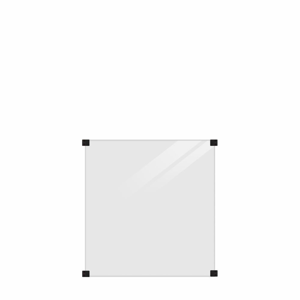 Glassgjerde PLUS  Sotet Gråsort 90 x 91 cm
