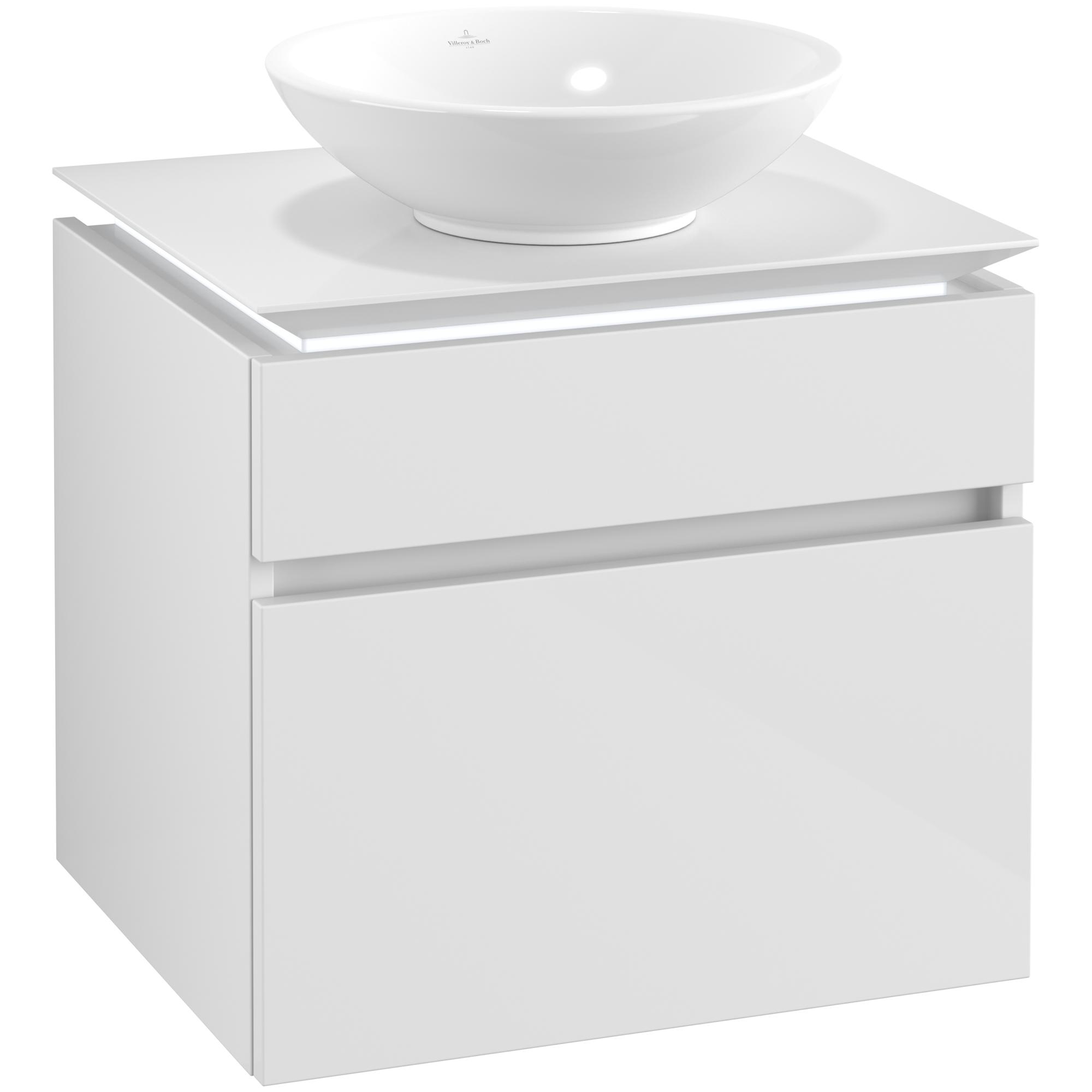 Tvättställsskåp Villeroy & Boch Legato 600 med 2 Lådor för Ytmonterat Tvättställ | badrum - badrumsmobler - tvattstallsskap-och-kommod | KakelKungen
