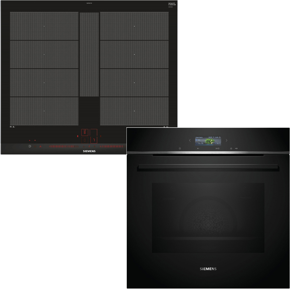 Ovn/Platetopp Siemens iQ700 HB772G2B1S + EX675LYV1E med Pyrolytisk rengjøring og Steketermometer Pakke