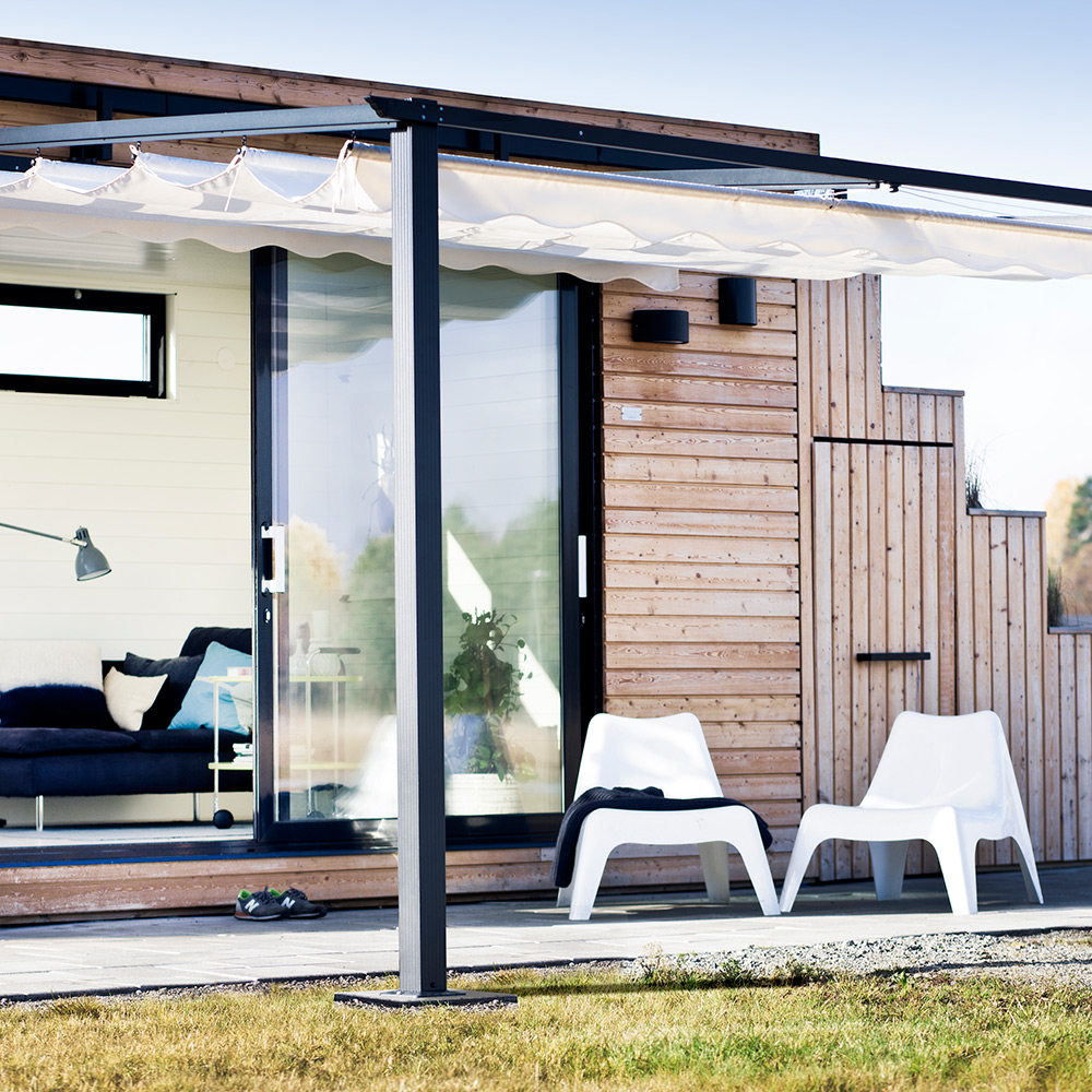 Veggpergola 4x4 m Grå