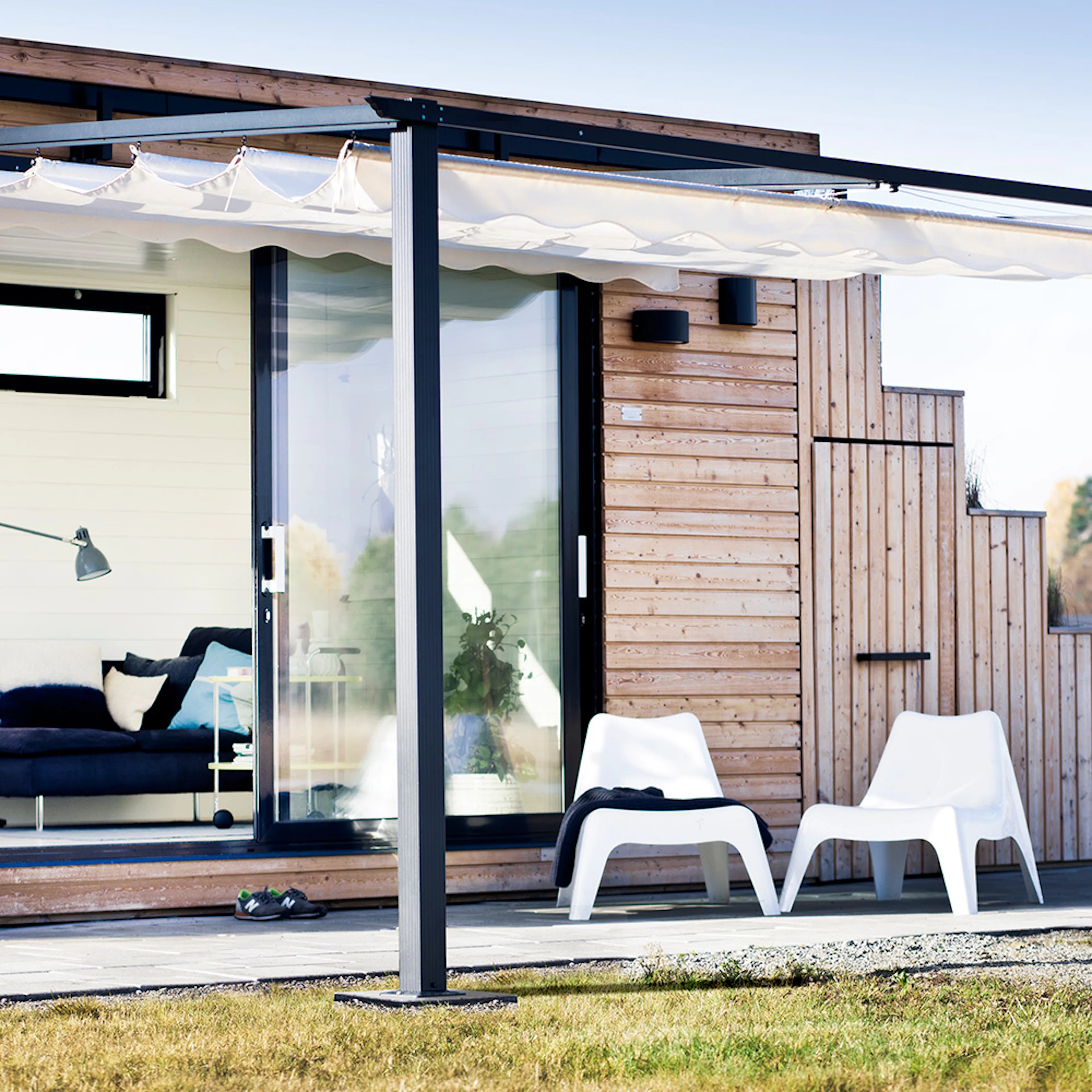 Veggpergola 4x4 m Grå