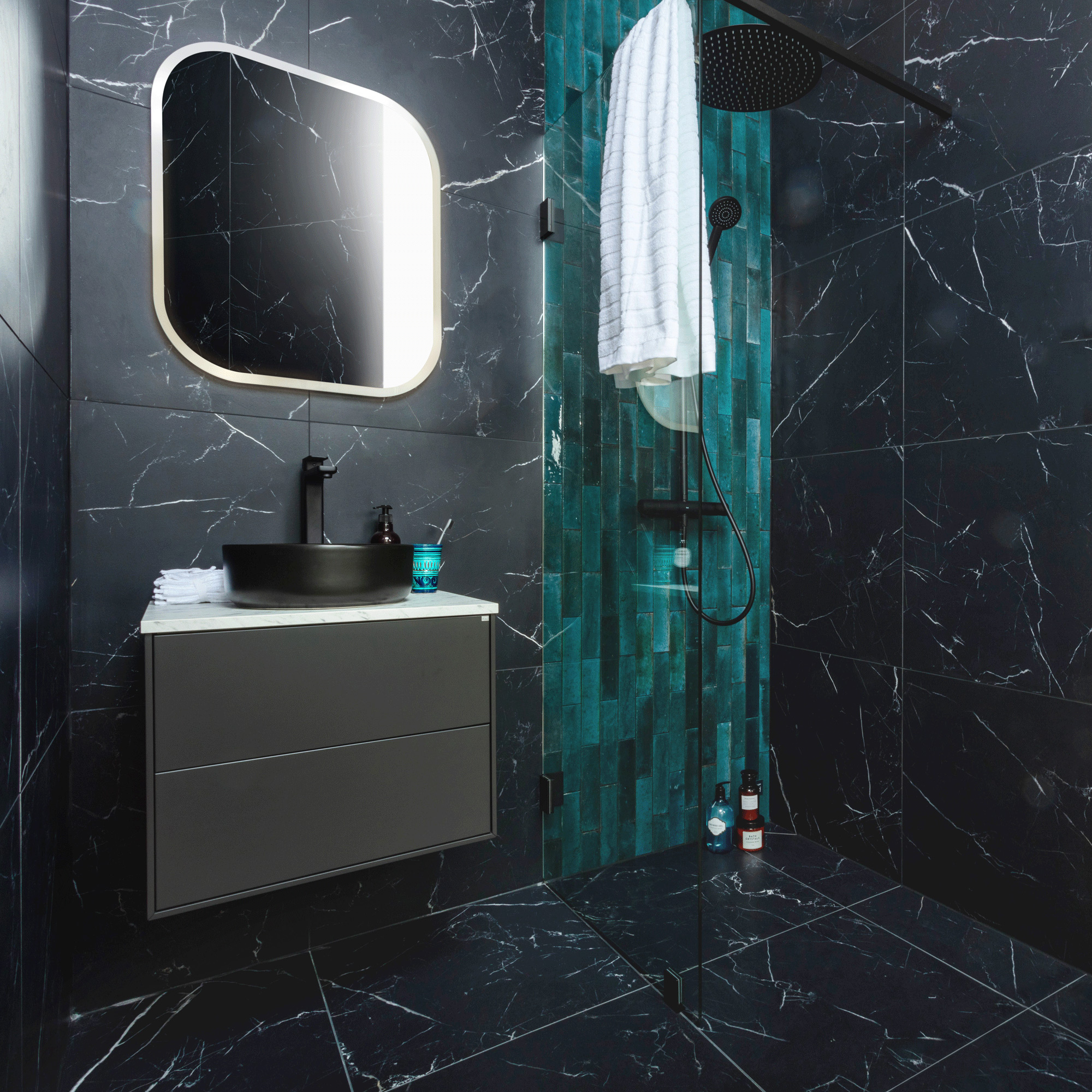 Klinker Fioranese Marmorea Port Laurent Effect Sort 60x60 cm R Matt