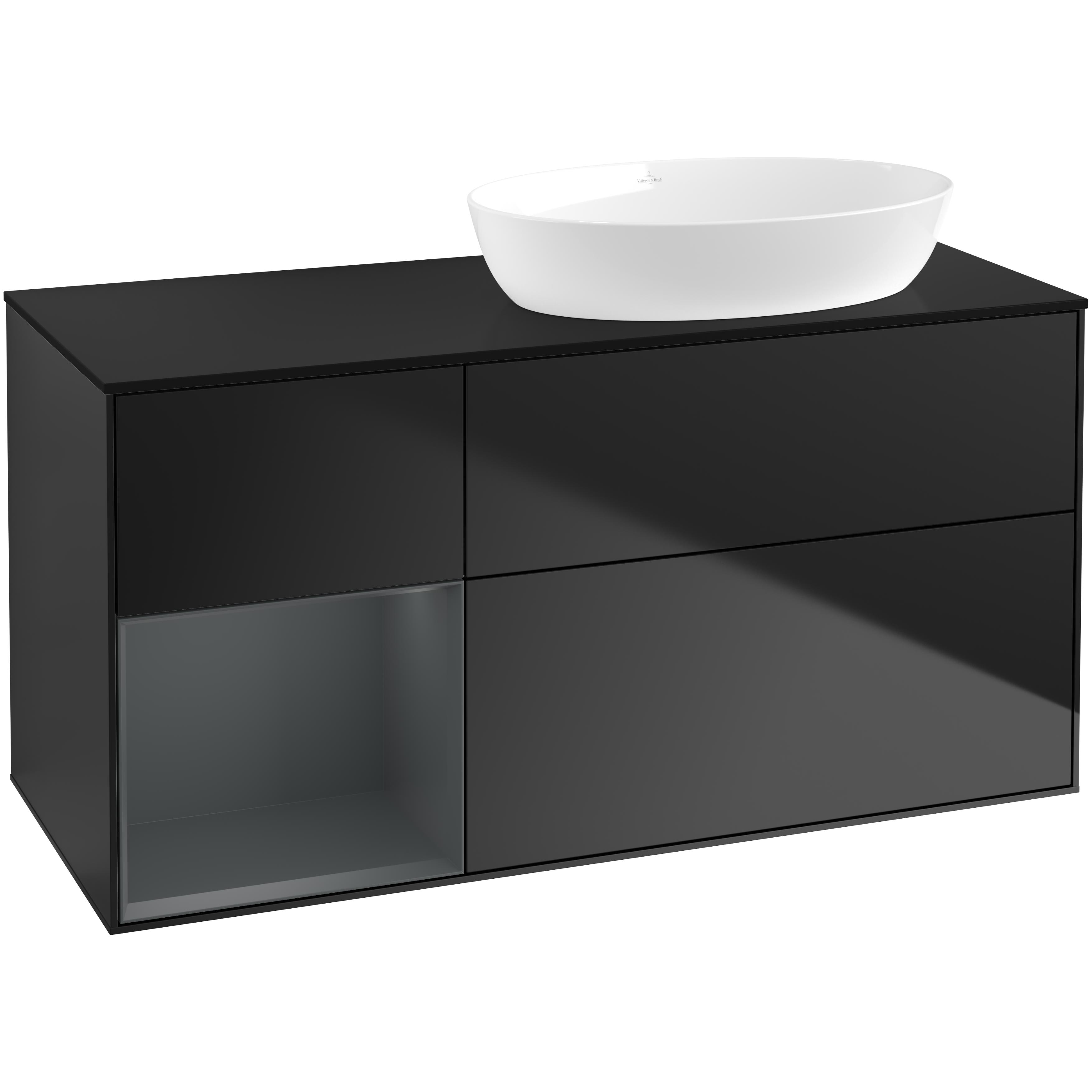 Tvättställsskåp Villeroy & Boch Finion med 3 Lådor Hylla och Bänkskiva för Ocentrerat Tvättställ från Artis & Collaro