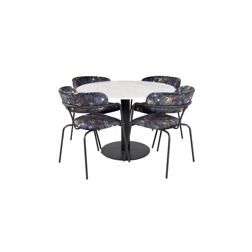 Spisegruppe Venture Home Estelle med 4 Aris Stoler Polyester